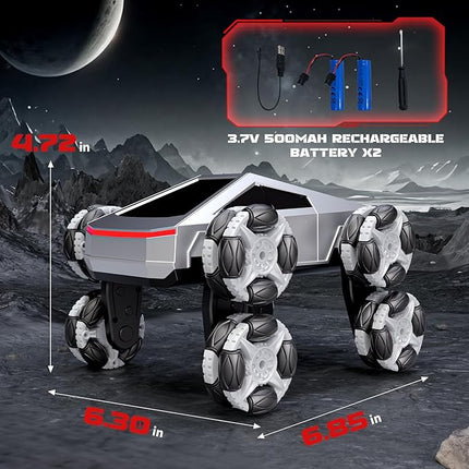 8WD Remote Control Car, 2.4GHz 360° Rotating Stunt RC Car with LED Lights and Music, 1:16 Drift Climbing Toy for Kids, Christmas Birthday Gift for Boys Aged 6-14