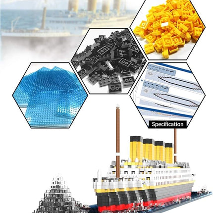 Titanic Architecture Set Micro Building Blocks Model Kit for Adults, Teens and Kids Age of 14+ 1872 Pieces