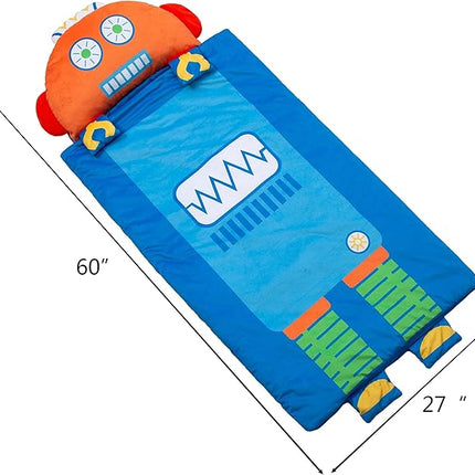 Kid's Nap Buddies Character Preschool Nap Mat, Toddler Sleeping Bag with Pillow for Daycare, Ages 3+