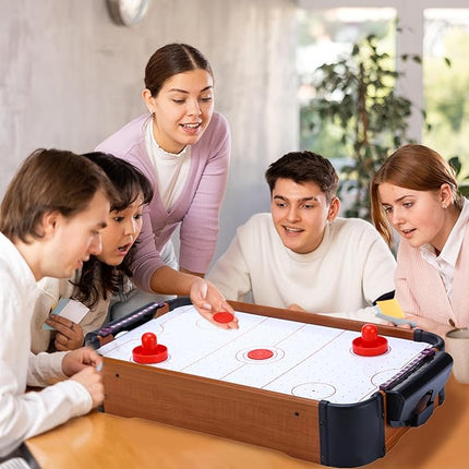 Air Hockey Game Table Air Hockey Table for Kids Tabletop Games 20 Inch Tabletop Air Hockey Table with 2 Pucks and 2 Pushers, Tabletop Air Hockey Game with Powerful Fan for Kids Game Room, Living Room