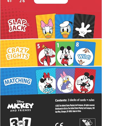 Bicycle Disney Games Bundle: 3 in 1 Mickey Card Games, 3 in 1 Pixar Card Games, and Disney Pixar Forks: Plays Like Spoons, Includes 7 Different Games