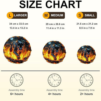 Wooden Puzzles for Adults - Flame Panther Wood Puzzles Adult - Unique Animal Shape Wooden Jigsaw Puzzles for Adults - Birthday Gifts for Puzzle Lovers, Family (13.4 * 13.2in)