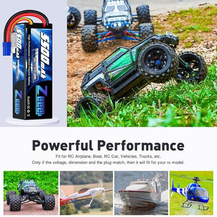 Zeee 3S Lipo Battery 5500mAh 11.1V 120C Hard Case RC Battery with EC5 Connector for RC Car 1/8 1/10 Scale Vehicles Tank Truck Boats Helicopter Racing Hobby (2 Pack)