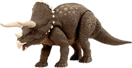 Mattel Jurassic World Dinosaur Toy, Habitat Defender Triceratops Action Figure Made from 60 Per Cent ISCC Certified Plastic