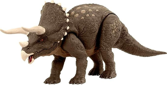 Mattel Jurassic World Dinosaur Toy, Habitat Defender Triceratops Action Figure Made from 60 Per Cent ISCC Certified Plastic