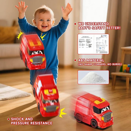 Remote Control Car for Toddlers 1-3 Fire Truck Toy for Ages 2-4 Lights & Sounds Emergency Cars Preschoolers Fire Engine for Boys & Girls