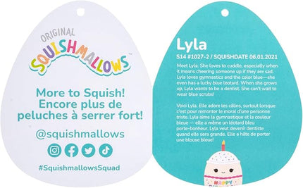 Squishmallows Original 14-Inch Lyla Vanilla Birthday Cake with Rainbow Sprinkles Embroidery - Official Jazwares Large Plush