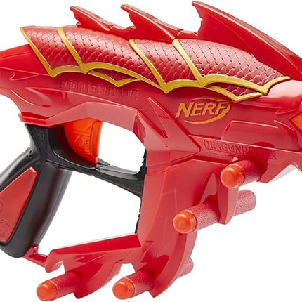 NERF DragonPower Fireshot Dart Blaster, Inspired by Dungeons and Dragons, 5 Darts, 4-Dart Storage, Priming Handle