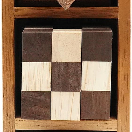BSIRI 3-in-One Puzzle Set - Challenging Brain Teasers and 3D Puzzles for Adults, Interlocking Games for IQ Test, Ideal for Patio Decor and Unique Gift for Chismas and Birthday, Small size