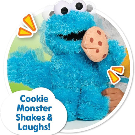 Just Play Sesame Street 13.5-inch Nom Nom Cookie Monster Plush with Sounds and Motion, Blue, Kids Toys for Ages