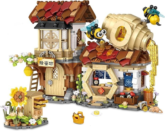 Honey Workshop Mini Building Blocks, MOC Creative Building Toys Model Set for 7-9 Years Old Girls Boys, 1242 PCS Simulation Architecture Construction Toy, Gift Idea for Kids Adults