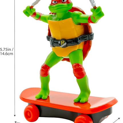 Teenage Mutant Ninja Turtles Toy, Raphael Sewer Shredder Pullback Skateboard, Mutant Mayhem TMNT Ninja Turtle Figure, Ages 3+