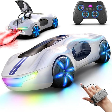 Gesture Sensing Remote Control Car, Drift RC Stunt Car with Light Spray & Sound, 2.4GHz Hobby RC Cars Toy for Kids, 360° Rotate, Birthday Gifts for Boys Girls 4-12