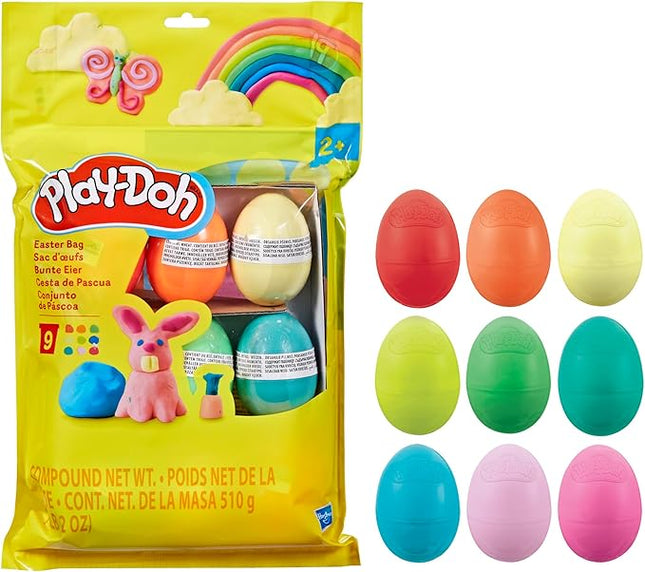 Play-Doh Easter Eggs Bag 9 Pack, 2 Ounces Each, Assorted Colors, Preschool Crafts for Kids 2 Years and Up, Easter Basket Toys