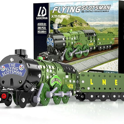Lucky Doug STEM Building Projects Model Train Set Toys for Boys Kids 8 9 10 11 12 Years Old and Older - 340 PCS DIY Metal Building STEM Toys