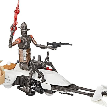 STAR WARS Epic World of Action IG-11 & Grogu Speeder Bike, 4-Inch Scale Action Figures & Vehicle, Toys for Boys & Girls Ages 4+