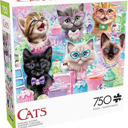 Buffalo Games - Sheena Pike - Cupcake Kittens - 750 Piece Jigsaw Puzzle for Adults -Challenging Puzzle Perfect for Game Nights - Finished Size is 24.00 x 18.00