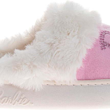 Josmo Barbie Girls Slippers Cozy Fuzzy Plush House Shoes Warm Indoor Outdoor Kids Bedroom Slippers for Little Kid Big Kid Adults