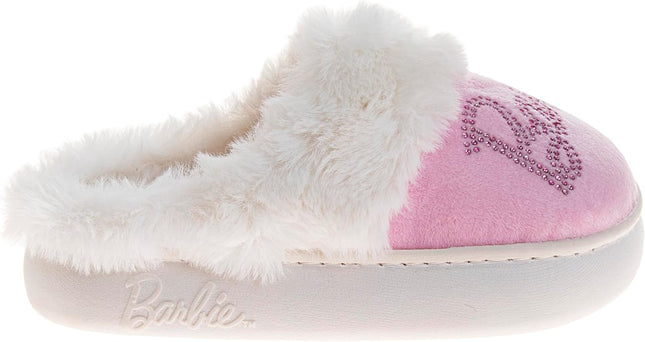 Josmo Barbie Girls Slippers Cozy Fuzzy Plush House Shoes Warm Indoor Outdoor Kids Bedroom Slippers for Little Kid Big Kid Adults