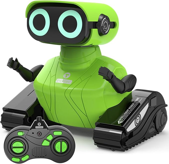 GILOBABY Remote Control Robot Toy for Kids 3-5 Years, Flashing LED Eyes, Dancing and Flexible Moves, Auto Demo Mode, Gift for Boys (Green)