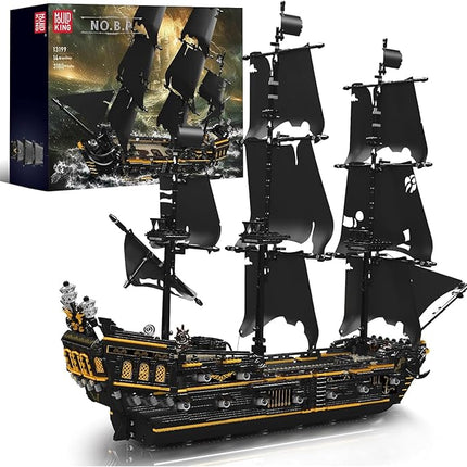 Mould King 13199 Pirates Ship Model Building Blocks Kits, MOC Large Black Pearl Sailboat Model Construction Set to Build, Gift for Kids Age 8+/Adults Collections Enthusiasts (3180+ Pieces)