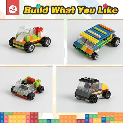 120pcs Wheels and Axles Set, Including Wheels, Windshield, Traffic Light, Vehicle & Truck Parts, Classic Pieces & Accessories, Compatible with Classic Brick Toys