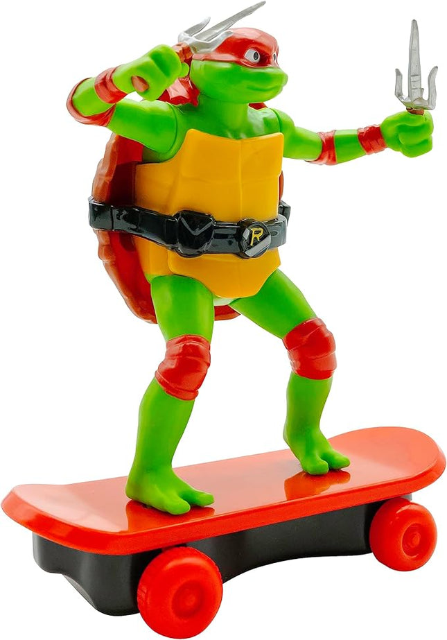Teenage Mutant Ninja Turtles Toy, Raphael Sewer Shredder Pullback Skateboard, Mutant Mayhem TMNT Ninja Turtle Figure, Ages 3+