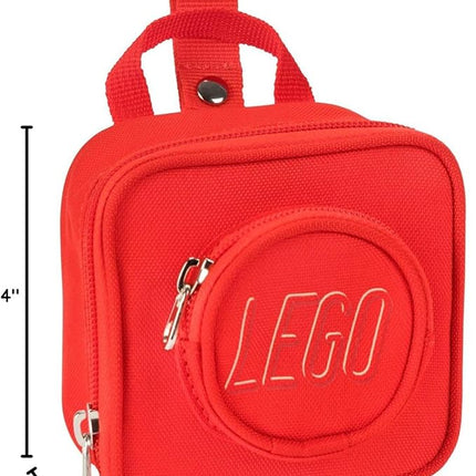 LEGO Kids Brick Mini Backpack Accessory Pouch with Novelty Backstraps, Snaps to Belt or Full-Size Backpack, Holds Small Items like Keys & Headphones, Pink