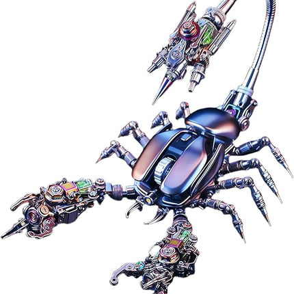 Adult 3D Metal Puzzle Giant Scorpion Model Kit 3D Metal Puzzle Mechanical Scorpion Block Difficulty DIY Assembly Kit - Men's High end Gift 1091pcs (Energy Armor - Scorpion)