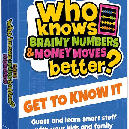 Board Games for Kids 8-12 and Family - STEM Card Game for Kids Age 12+ - Who Knows Math Finance Economics Better? - Educational Quiz with 500+ Questions - Great for Learning and Game Night