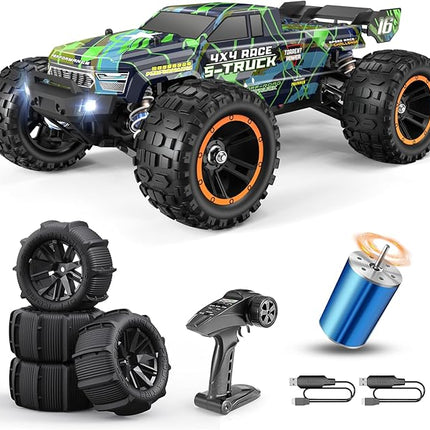 HAIBOXING 16890SA 1/16 Scale 4WD Brushless RC Truck Max 40 MPH Fast RC Cars, All Terrains RC Car with Independent ESC 4X4 Off-Road Semi-Truck for Boys and Adults, 3S Battery Applicable (not Included)