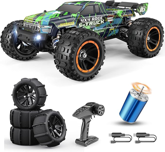 HAIBOXING 16890SA 1/16 Scale 4WD Brushless RC Truck Max 40 MPH Fast RC Cars, All Terrains RC Car with Independent ESC 4X4 Off-Road Semi-Truck for Boys and Adults, 3S Battery Applicable (not Included)