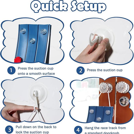 3-Lane Flexible Race Track for Kids 15ft Race Car Track Compatible with Hot Wheels, Matchbox and Diecast 1/64 Scale Cars, Flexible Car Track Race Ramp Toy with Strong Suction Cups