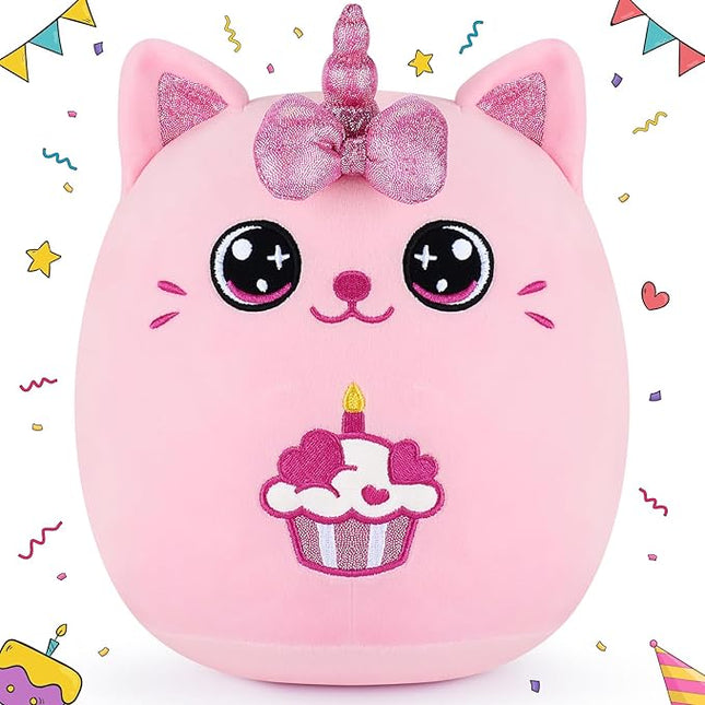 Auspicious beginning Birthday Gift Unicorn Cat Plush Toys-11'' Pink Unicorn Cat Anime Plush-Kawaii Birthday Pink Gifts Plushies Stuffed Animals Cute Plushies, Pillow Plushie Gifts for Kids
