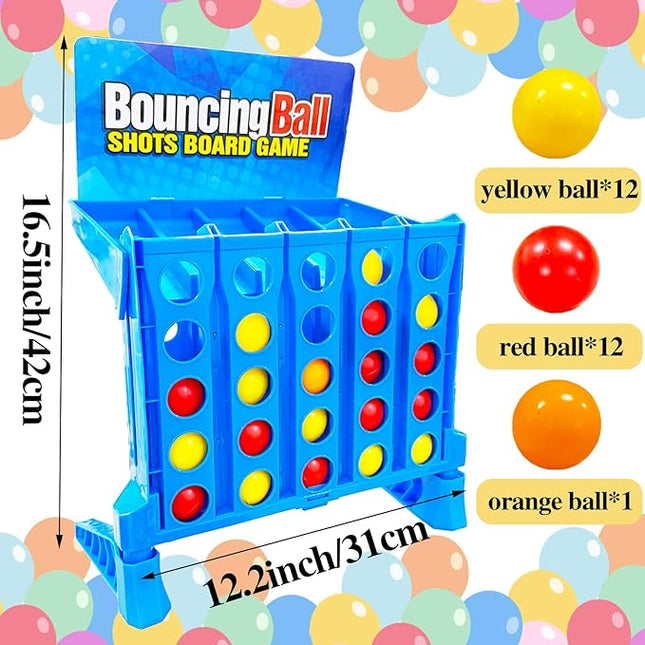 Table Bounce Balls Shots Game,Point Games Bounce 4 in a Row,Bounce Ball Party Game for Kids Games and Gifts