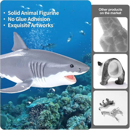 10PCS 5-8" Shark Toys for Toddlers, Sea Ocean Animals Bath Toys for Kids, Shark Figurines Cake Toppers Birthday Party Favors & Gifts for Kids