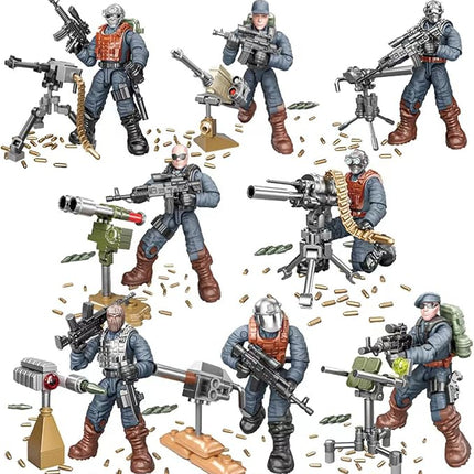 YEIBOBO ! Army Men Set SWAT Team Military Action Figures Mini Soldier Model Toys and Gear Accessories for Kids 6+ (Defence SWAT XJ-9920)