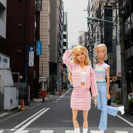 15 Pieces Fashion Doll Clothes & Accessories Set-6 Outfits Chic Suits Party Gown Dress Outfit Stylish Dress Casual Clothing 3 Accessories with 6 Pairs of Shoes,Glasses ,Bag for 11.5” Girl Dolls