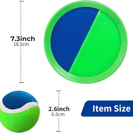 Outside Toys for Kids Ages 4-8 - Toss and Catch Ball Set, Kids Outdoor Games Yard Games for Kids and Adults with 6 Paddles and 3 Balls Toys for 3 4 5 6 7 8 Year Old Boys Girls Birthday