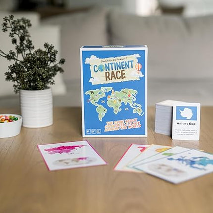 Continent Race Geography Educational Board Game for Kids, Tweens, Family, Friends, Teachers and Classrooms - Learn About Flags & Countries Around The World