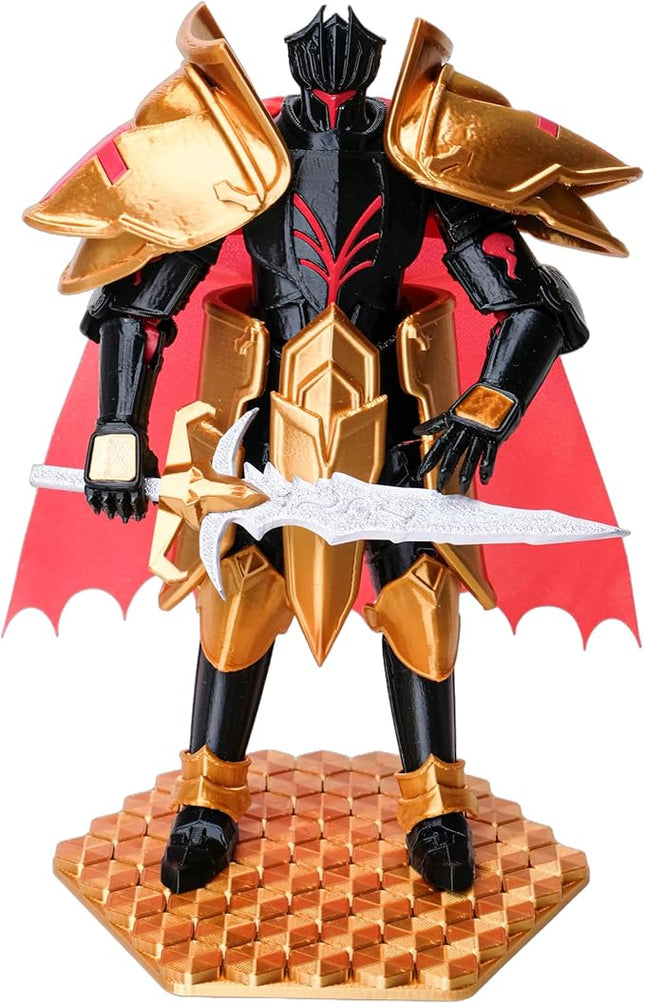 (Assembly Completed) Dummy 13 Titans Action Figure, 9 inches, Strong Magnetic Accessories, 8 in 1, 3D Printed Robot Multi-Jointed Movable, 9 inches Black Knight（Dark Gold）