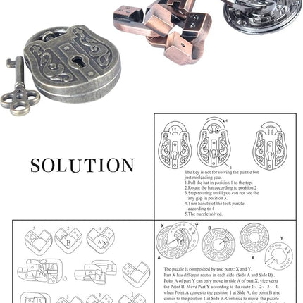 Brain Teaser Puzzle for Adults Puzzles Metal Hole Lock Adult Educational Toy Jigsaw IQ Puzzle (Blue)