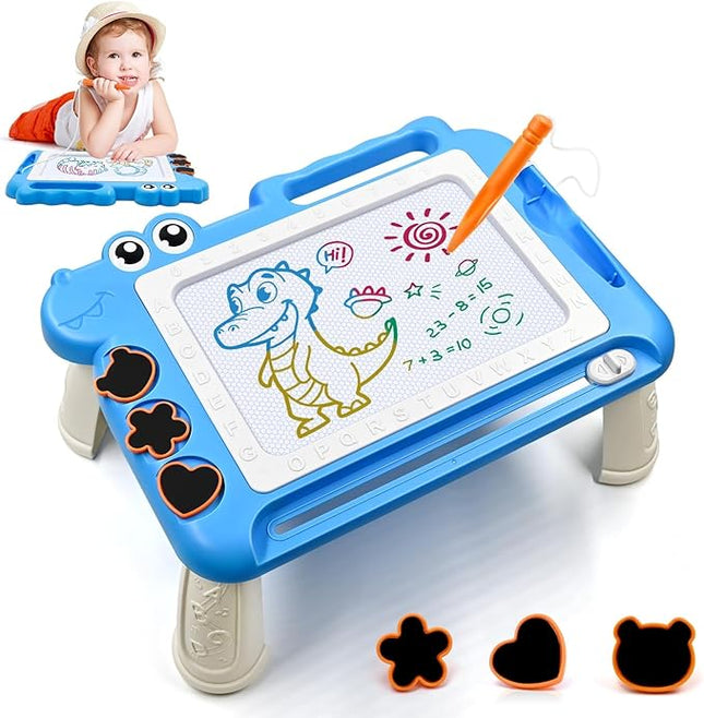 AiTuiTui Magnetic Drawing Board Toddler Toys with Legs for Girls Boys, Color Sketch Writing Scribble Doodle Pad Travel Games, Educational Learning Kids Toys for Toddlers Birthday (Blue)