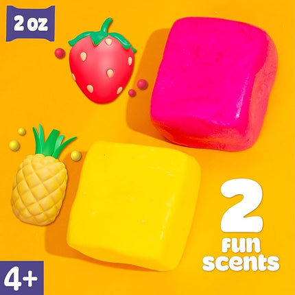 Play-Doh Scented Air Dry Clay, 2-Pack Summer Bundle, 1 Pink Strawberry, 1 Yellow Pineapple, Arts and Crafts, Craft Supplies, Modeling Clay for Kids, Toddler Party Favors, Goodie Bag Stuffers