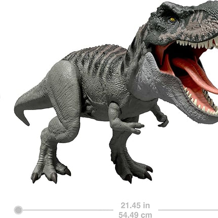 Mattel Jurassic World Rebirth Power Devour Tyrannosaurus Rex Dinosaur Figure with Tongue Activated Constant Chomp, Lights & Sounds, Digital Play