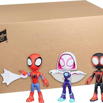 Spidey and his Amazing Friends 3-Pack, 4-Inch Scale Marvel Action Figures, Includes 3 Figures and 3 Accessories, Spider-Man, Ghost-Spider & Miles Morales (Amazon Exclusive)