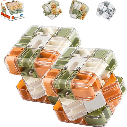 Large Labyrinth 3D Puzzle Maze Cube - Engaging Brain Teaser Toy, 3D Puzzle Maze Cube, Mazes Ball Puzzles for Logical Thinking(Astyle,2set)