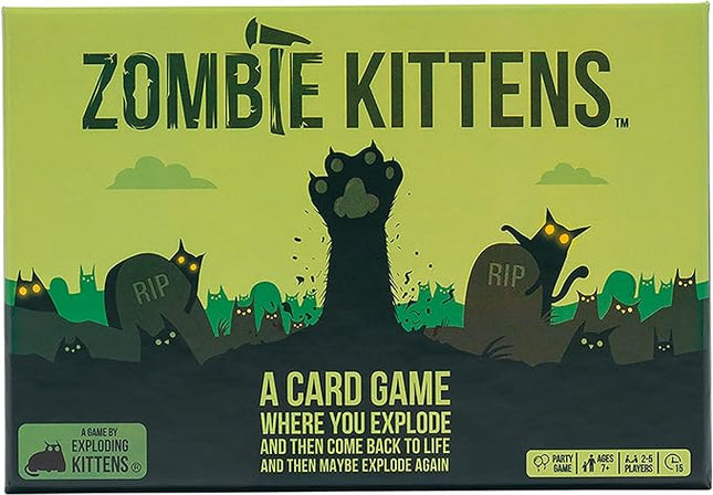 Exploding Kittens Zombie Kittens 2-5 Players - Ages 7+ - 15 Minutes to Play - High Stakes Zombie Card Game - Party Game, Family Game Night, Kid and Adult Card Game