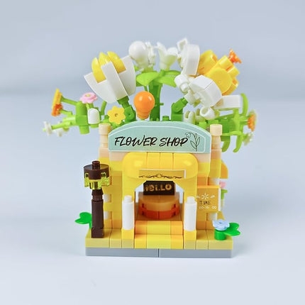 Orchids Mini Flower Shop Building Toy Street City Store View Micro House Toys Festival Blocks Set for Home Decor Gifts