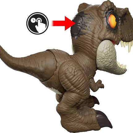 Mattel Jurassic World Roar Command Tyrannosaurus Rex Dinosaur Figure Toy, Record and Play Dino Speak T-Rex, Tail-Activated Attack & Roar